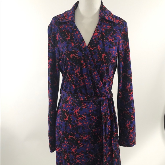 Diane Von Furstenberg Dresses & Skirts - Diane Von Furstenberg Red Blue Wrap Dress sz 10